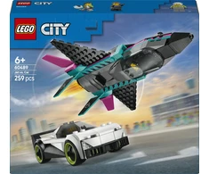 „LEGO® City“ Reaktyvinis lėktuvas prieš automobilį, automobilių ir lėktuvo žaidimo rinkinys, 60489
