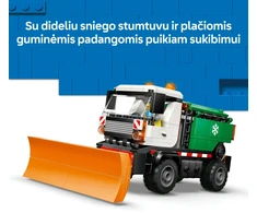 „LEGO® City“ sniego valytuvas, žaislinis sunkvežimis, transporto priemonė su minifigūrėle, 60490