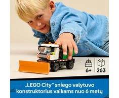 „LEGO® City“ sniego valytuvas, žaislinis sunkvežimis, transporto priemonė su minifigūrėle, 60490