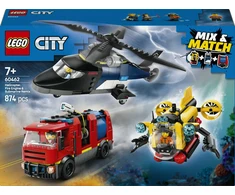 LEGO® City Sraigtasparnio, ugniagesių automobilio ir povandeninio laivo rinkinys (60462)
