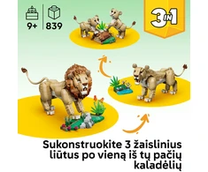LEGO® Creator 3 in 1 Laukiniai gyvūnai: didingasis liūtas, žaislas 31386