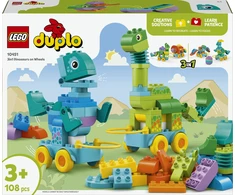 LEGO® DUPLO® Town Dinozaurai ant ratukų „trys viename“ 10451