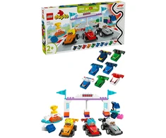 LEGO® DUPLO® Town F1® komandos lenktyniniai automobiliai ir vairuotojai Konstravimo žaislas visai šeimai 10445