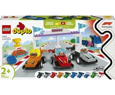 LEGO® DUPLO® Town F1® komandos lenktyniniai automobiliai ir vairuotojai Konstravimo žaislas visai šeimai 10445