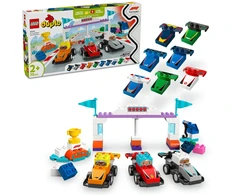 LEGO® DUPLO® Town F1® komandos lenktyniniai automobiliai ir vairuotojai Konstravimo žaislas visai šeimai 10445