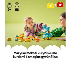 LEGO® DUPLO Gyvūnai ant ratukų „trys viename“ (10448)