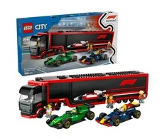 LEGO® City F1® sunkvežimis su RB20 ir AMR24 F1® automobiliais (60445)