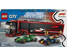 LEGO® City F1® sunkvežimis su RB20 ir AMR24 F1® automobiliais (60445)