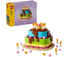 LEGO® gimtadienio tortas su dekoracijomis, smagus dovanų rinkinys, stalo dekoras 40815