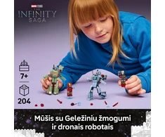 LEGO Marvel Geležinis žmogus ir Karo mašina prieš „Hammer“ dronus 76320