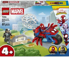 LEGO® ǀ Marvel Spidey And His Amazing Friends Voriukas ant motociklo prieš Raganosį 11206