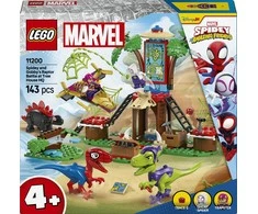LEGO® Marvel Spidey And His Amazing Friends Voriuko ir Gobio velociraptoriaus kova namelio medyje būstinėje 11200