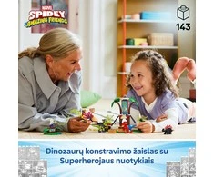 LEGO® Marvel Spidey And His Amazing Friends Voriuko ir Gobio velociraptoriaus kova namelio medyje būstinėje 11200
