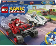 LEGO® Sonic the Hedgehog™ Sidabrinis automobilis prieš Knuckles sunkvežimį monstrą 77118