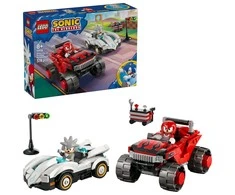LEGO® Sonic the Hedgehog™ Sidabrinis automobilis prieš Knuckles sunkvežimį monstrą 77118