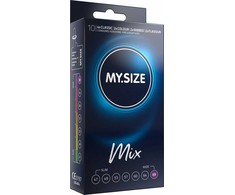 My Size Mix MY.SIZE 69 mm Assorted Condoms 10-Pack - Classic, Ribbed, Color &amp; Flavor