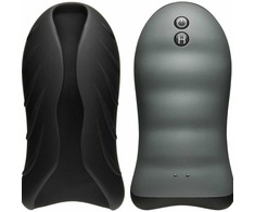 Doc Johnson OptiMALE Silicone Stroker Heated Rechargeable Juodas