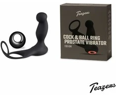 Teazers Cock &amp; Ball Ring Prostatos vibratorius su nuotolinio valdymo pultu