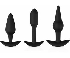 EasyToys Anal Plug Set Silicone - Progressive Size Kit, Juodas