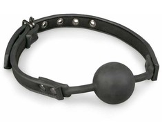 EasyToys Silicone Ball Gag Adjustable Strap Juodas Comfortable Design