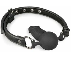 EasyToys Silicone System Ball Gag Adjustable 60 cm Juodas 9.5 cm Insertable
