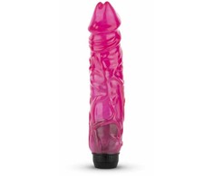 Pink Rožinė Dream Toys Jelly Supreme Rožinė Glitter Vibrating Intimate Device 22cm