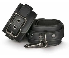 Easytoys Kajdanki-Juodas Leather Handcuffs