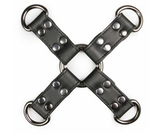 EasyToys Adjustable Leather Hogtie Restraint - Juodas Bondage Connector