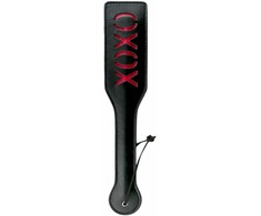 Rimba Juodas Leather Paddle XOXO - Sturdy Model with Decorative Cutout