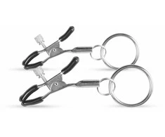 Easytoys Spenelių spaustukai su jungties žiedu sex bdsm