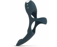 Blue Mėlyna Boners Triple Ring Mėlyna - Silicone Intimate System, USB Rechargeable