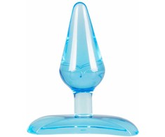 Blue Mėlyna EasyToys Flexible Mėlyna Plug with Butterfly Pattern and Suction Cup 7cm