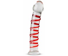 Gildo Model 15 Transparent Glass Intimate Device with Ribbed Shaft 20 cm