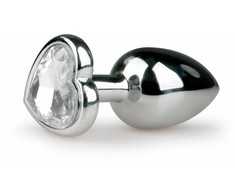 EasyToys Aliuminio Plug Heart Crystal Medium Sidabrinis Elegant Design