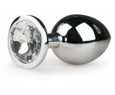 Rimba Metal Plug Sidabrinis M with Clear Crystal Accent, Aliuminio, Medium