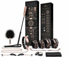Pink Rožinė Rosy Gold Nouveau 9-Piece Deluxe Sensual Priedas Set Metallic Rožinė