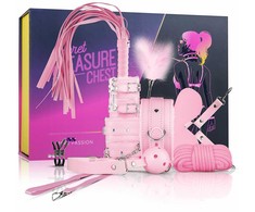 Pink Rožinė Secret Pleasure Chest Rožinė 11-Piece Adjustable Bondage Kit for Couples