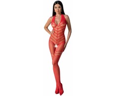 Passion Woman Bodystockings PASSION BS100 Bodystocking Raudona One Size - Elegant Mesh Design