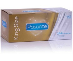 Pasante Healthcare Pasante King Size Condoms 144-Pack | Extra Wide &amp; Long, 60mm, Natural
