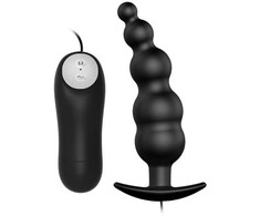 Crazy Bull Pretty Love Vibrating Silicone Plug with Remote Control, Small, Juodas