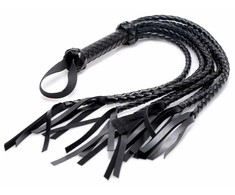 Xr Brands Master Series Braided Flogger PU Leather Juodas 34in Long Handle