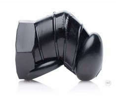 XR Brands Detained Juodas Chastity System with Studs - Compact Rubber Model