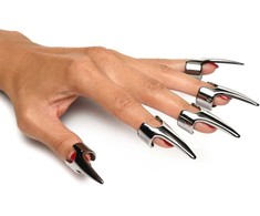XR Brands Clawed Sensation Rings Set Stainless Steel 5 pcs Adjustable