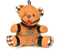 XR Brands Hooded Teddy Bear Keychain Brown - Novelty Bag Charm 4.2"