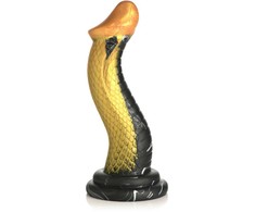 XR Brands Golden Snake Silicone Intimate Toy Gold-Juodas Large