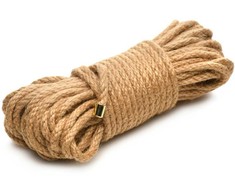 Xr Brands Kink Premium Braided Jute Rope 10m - Durable Natural Bondage Cord