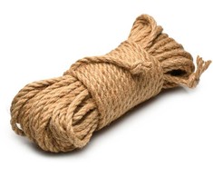 Xr Brands Tied Up Jute Bondage Rope 15.2m - Natural Fiber, Twisted, Coreless