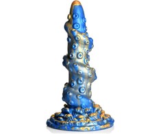 Mėlyna XR Brands Kraken Silicone Model Mėlyna - Textured Fantasy Shape, Large Base