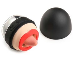 XR Brands Lickgasm Intimate Tongue Simulator, Atsparus vandeniui, Raudona, USB