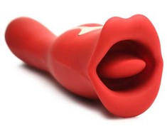 Xr Brands Kiss and Tell Pro Dual-Ended Vibrator Raudona - Flexible Silicone, Atsparus vandeniui